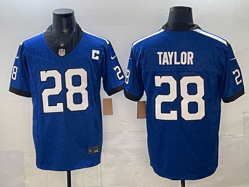 Men 2026 Indianapolis Colts #28 Taylor Blue Throwback 3th generation Nike Limited NFL Jersey style 02->indianapolis colts->NFL Jersey